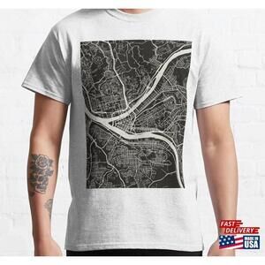 Pittsburgh Dark Map City Of Minimalist Classic Unisex